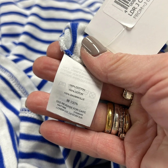 J. Crew Stripe Racerback 100% Cotton Summer Dress Size M & L - Picture 7 of 9
